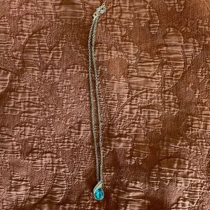 Elegant Silver Necklace with Blue Pendant